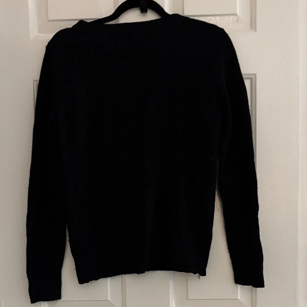 J. Crew Black Ribbed Crewneck Sweater 100% wool xs